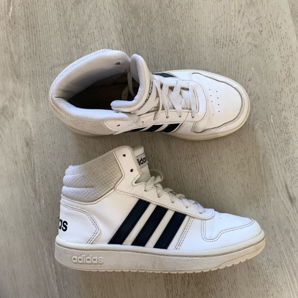 Adidas Hoops 2.0 Mid J 'White Legend Ink' Shoes‎ - Picture 1 of 8